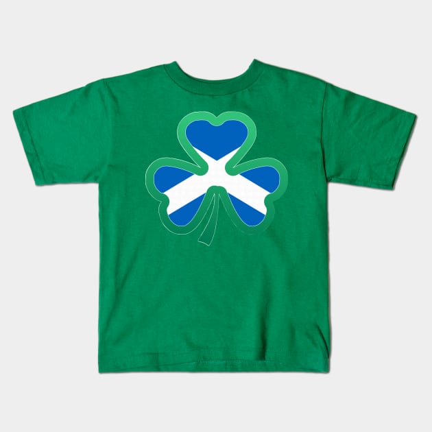 Scottish Flag for st patricks day, Irish Shamrock Kids T-Shirt by Myteeshirts